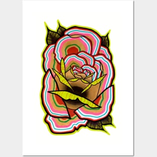 Technicolor Rose Posters and Art